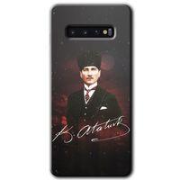 Galaxy S10 Kılıf HD Desen Baskılı Arka Kapak - Kemal Atatürk + Kırılmaz Cam