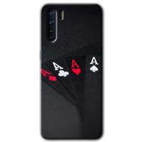 Oppo A91 Kılıf HD Baskılı Desen + Hayalet Cam Yandan Görünmez