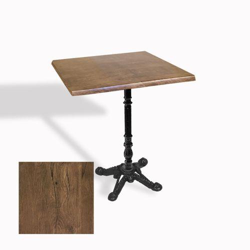 Dockers Çipa 1004 Döküm Ayak Kare Masa 80X80 cm - (Werzalit, Wermodin ve Allzalit Tabla) - Rustic Dark