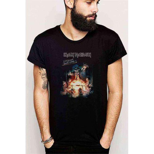 MAIDEN EDDIE BOOT CAMP Baskılı Siyah Erkek Tshirt