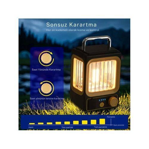 Ampul Solar Şarj Edilebilir 12 Led 1 Rustikli Led Kamp Lambası