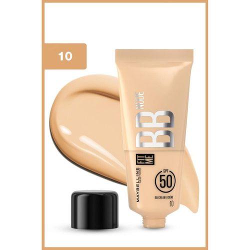 Maybelline New York Fit Me Nude Cilt Bakımı Etkili Nemlendirici SPF50 BB Krem - 10