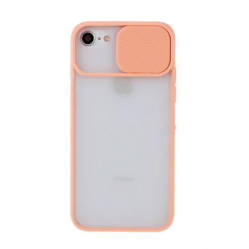 iPhone 8 Kamera Lens Koruma Kapaklı Pembe Telefon Kılıfı