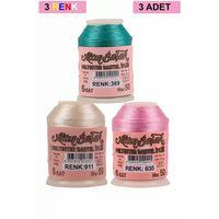 3 Adet Altınbaşak Oya ve Dantel İpi 20 gr - Royaleks - No: 911 - 635 - 369