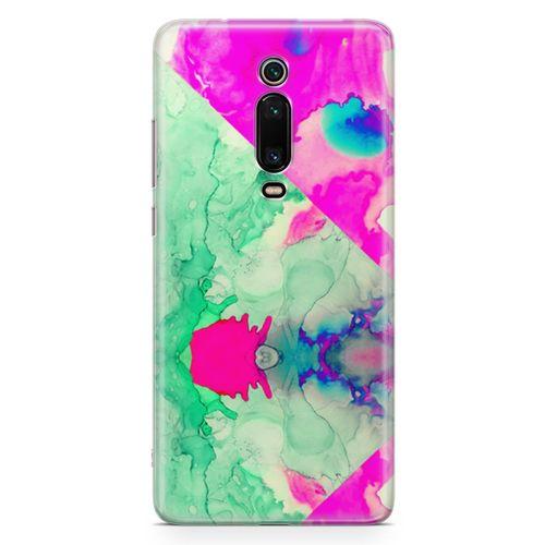 Xiaomi Redmi K20 Pro Kılıf Yeşil Pembe Mermer Arka Kapak Koruma Desenli Full Koruyucu