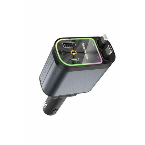 4’ü 1 Arada Çift Usb Bağlantı Çakmaklık, Type-c Hızlı Şarjlı 66w,geri Çekilebilir Araç Telefon Şarj Cihazı