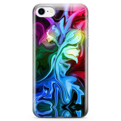 Apple iPhone 8 Kılıf Psikedelik Suluboya Arka Kapak Koruma Desenli Full Koruyucu