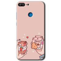 MRCİLETİSİM Honor 9 Lite Kılıf HD Desen Baskılı Arka Kapak + Temperli Cam - Meyveli Süt