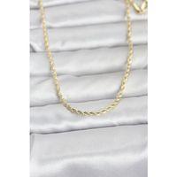 CM 14K Gold Renk Burgu Model Zincirli 60 cm Kadın Kolye