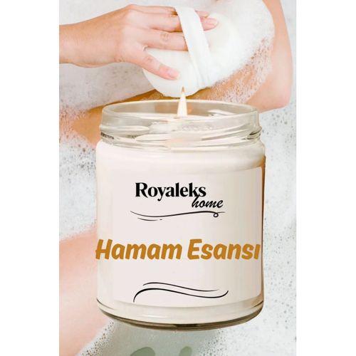 Doğal Özel Seri Kokulu Dekoratif Kavanoz Mum 210 cc - Hamam Esansı - RYL