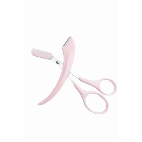 Taraklı Kaş Makası Ve Ustura Seti Kaş Düzeltme Makası Kaş Bıyık Alma Aleti