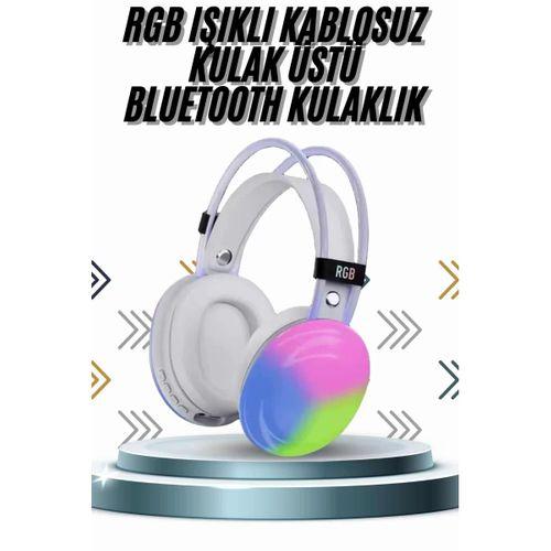 Kablosuz Bluetooth Kulaklık Rgb Işıklı Kulak Üstü 5.3 Bluetooth Bağlantılı