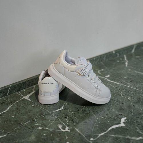 Bestof 150pf Beyaz Renk Cırtlı Hafif Fuspetli Çocuk Spor Ayakkabı