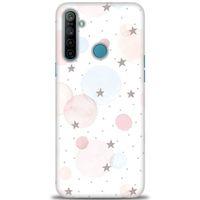 Realme 5i Kılıf HD Baskılı Kılıf - Yıldız Puantiye + Tam Ekran Koruyucu
