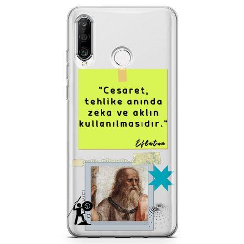 Huawei Nova 4e Kılıf Caps Eflatun Arka Kapak Koruma Desenli Full Koruyucu