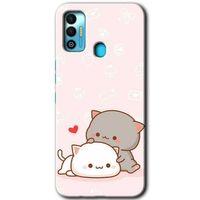 Potkal Hediye Fabrikası Tecno Spark 7T Kılıf HD Desen Baskılı Arka Kapak - Kedi Aşkı