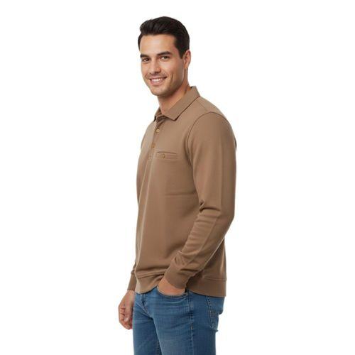 Erkek Gömlek Yaka Petek Doku Cepli Regular Fit Sweatshirt BGL-ST04956