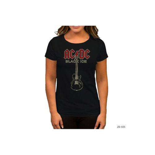 AC DC Black Ice Guitar Siyah Kadın Tişört