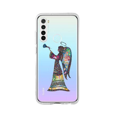 Xiaomi Redmi Note 8 Mandala Melek Kız Şeffaf Telefon Kılıfı