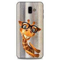 Lopard Samsung Galaxy J6 Plus Uyumlu Kılıf GameX (43) Thin Fit Kılıf Gözlüklü Zürafa
