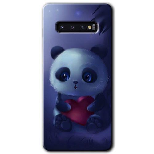 Galaxy S10 Kılıf HD Desen Baskılı Arka Kapak - Bebek Panda + Kırılmaz Cam