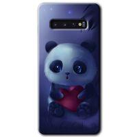 Galaxy S10 Kılıf HD Desen Baskılı Arka Kapak - Bebek Panda + Kırılmaz Cam