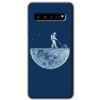 Galaxy S10 Plus Kılıf HD Desen Baskılı Arka Kapak - Uzay İşçisi
