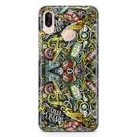 Huawei P20 Lite Kılıf Elektrikli Araba Doodle Arka Kapak Koruma Desenli Full Koruyucu