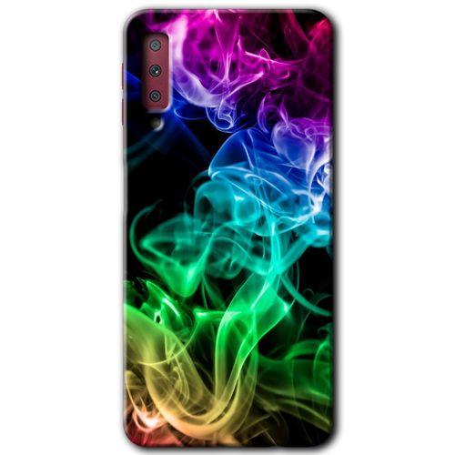 Galaxy A7 2018 Kılıf HD Desen Baskılı Arka Kapak - Smoke Colorful