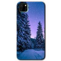 Potkal Hediye Fabrikası Huawei Y5P HD Baskılı Kılıf + 9D Tam Ekran Koruyucu - Kış Manzarası