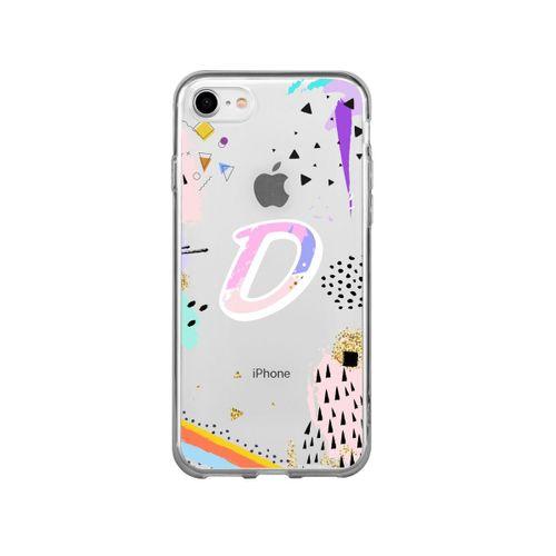 Color Art Desenli D Harfli Şeffaf Kılıf
