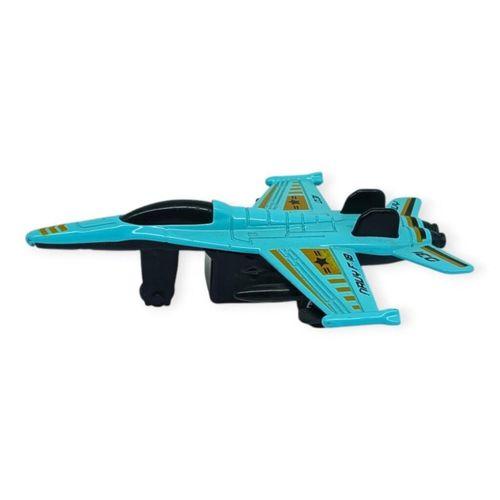 Çek Bırak Metal Mini Savaş Uçağı 10 cm - Turkuaz