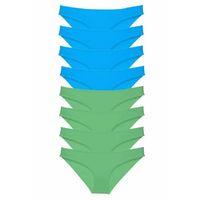 8 adet Süper Eko Set Likralı Kadın Slip Külot Yeşil ve Mavi