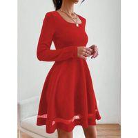 Etek Tül Detay Krep Elbise