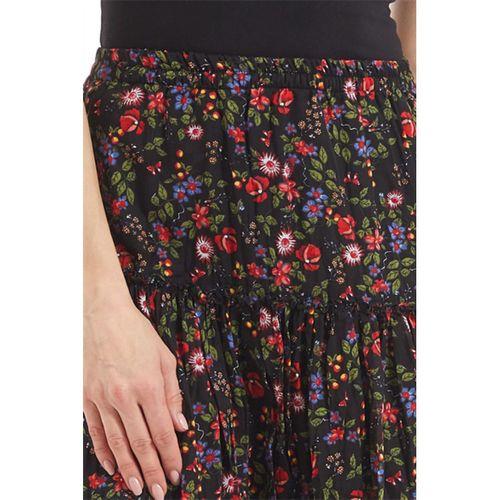 Şile Bezi Siyah Tomurcuk Vual Uzun Etek