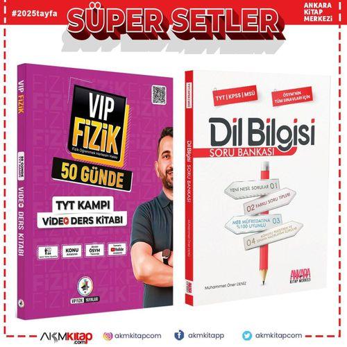 Vip Fizik Yayınları VİP Fizik 50 Günde TYT Kampı Video Ders Kitabı ve AKM Dil Bilgisi Soru Bankası Seti 2 Kitap