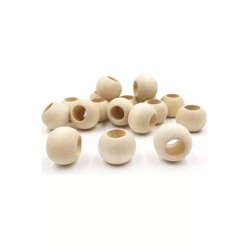 100 Gr (100 Adet) Ahşap Boncuk 15 mm çap x 10 mm Delik Doğal Yuvarlak Ahşap Makrome El İşi Çanta