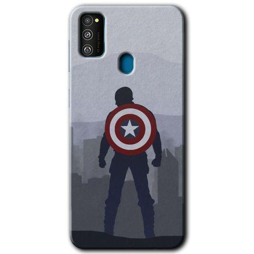 Potkal Hediye Fabrikası Samsung Galaxy M21 HD Baskılı Kılıf + 9D Tam Ekran Koruyucu - Captain Avenger