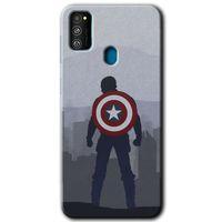 Potkal Hediye Fabrikası Samsung Galaxy M21 HD Baskılı Kılıf + 9D Tam Ekran Koruyucu - Captain Avenger