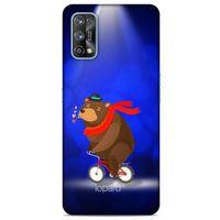 Oppo Realme 7 Pro Kılıf FunnyMaX (43) Thin Fit Kılıf Lacivert Ayılı