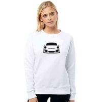 Porsche Baskılı Beyaz Kadın Sweatshirt