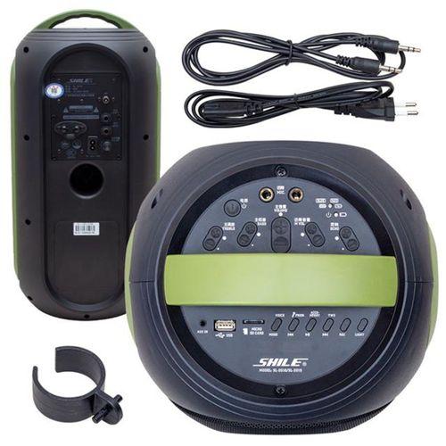 Shile SL-2019A El Mikrofonlu-Kumandalı USB/SD/BT Işıklı Taşınabilir Şarjlı Seyyar Anfi