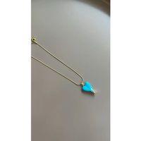 Mineli Kalp Kolye - Mavi