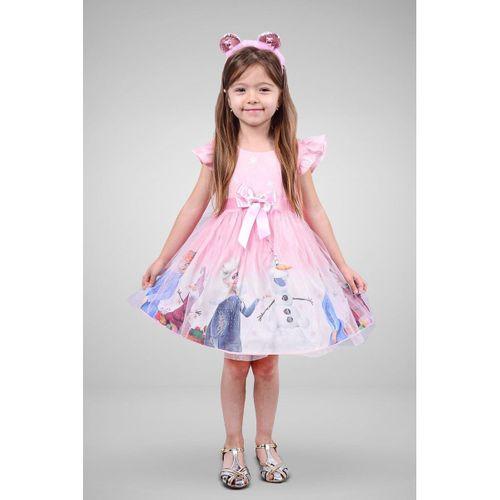 Kız Çocuk Frozen Elsa Pembe Elbise