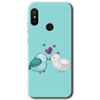 MRCİLETİSİM Xiaomi Mi Max 3 Kılıf HD Desen Baskılı Arka Kapak+Temperli Cam - Mutlu Kuşlar