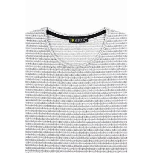 Likralı Dokulu Uzun Kollu Tişört Oval Kesim Rahat Kalıp Bluz - Gri