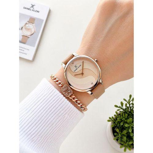 Daniel Klein Deri Kordonlu 2 Yıl Garantili 3 Atm Suya Dayanıklı Kadın Kol Saati+Bileklik BD.12559.5