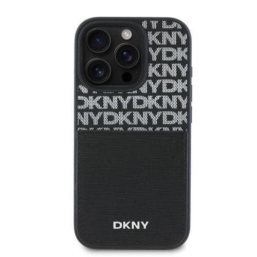 Apple iPhone 16 Pro Max Kılıf DKNY Orjinal Lisanslı Kartlıklı 3D Yazılı Repeat Texture Pattern Kapak