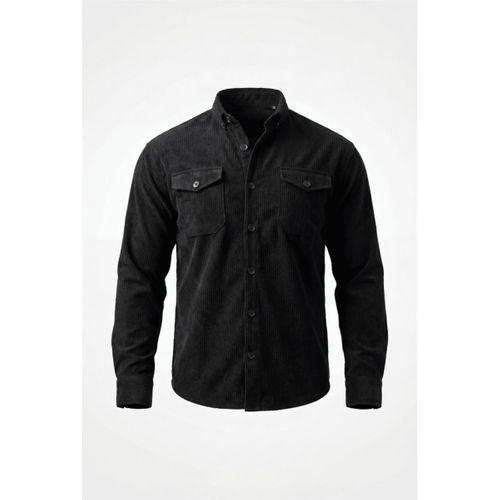 Erkek Uzun Kollu Cepli Kadife Gömlek