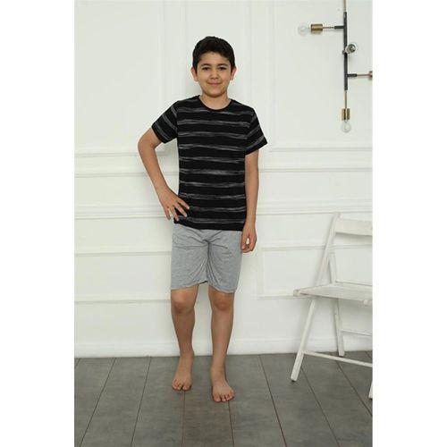 Erkek Çocuk Penye Şortlu Pijama Takım Siyah